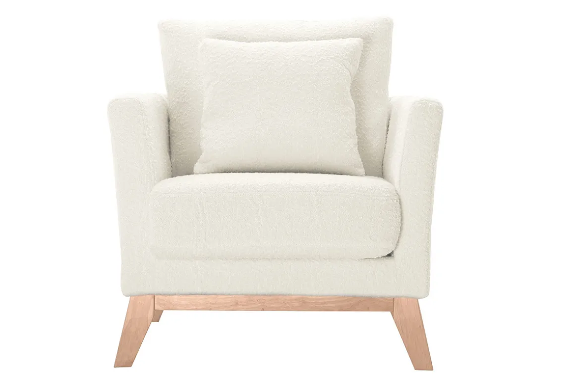 Cheap Miliboo Sillón nórdico desenfundable efecto borreguillo blanco OSLO