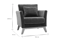 Cheap Miliboo Sillón nórdico desenfundable efecto terciopelo kaki OSLO