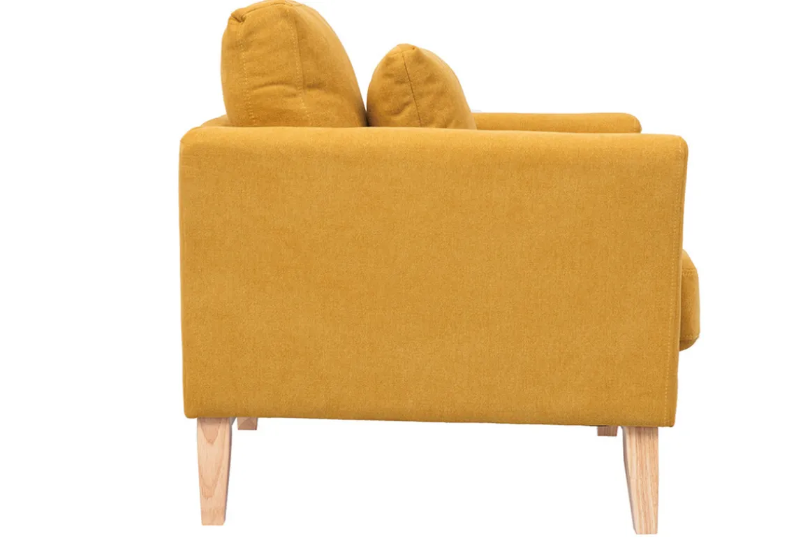 Fashion Miliboo Sillón nórdico desenfundable efecto terciopelo mostaza OSLO