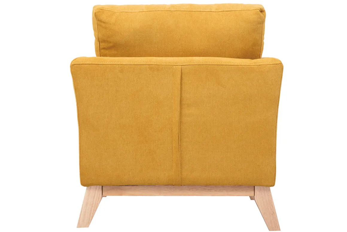 Fashion Miliboo Sillón nórdico desenfundable efecto terciopelo mostaza OSLO