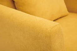 Fashion Miliboo Sillón nórdico desenfundable efecto terciopelo mostaza OSLO