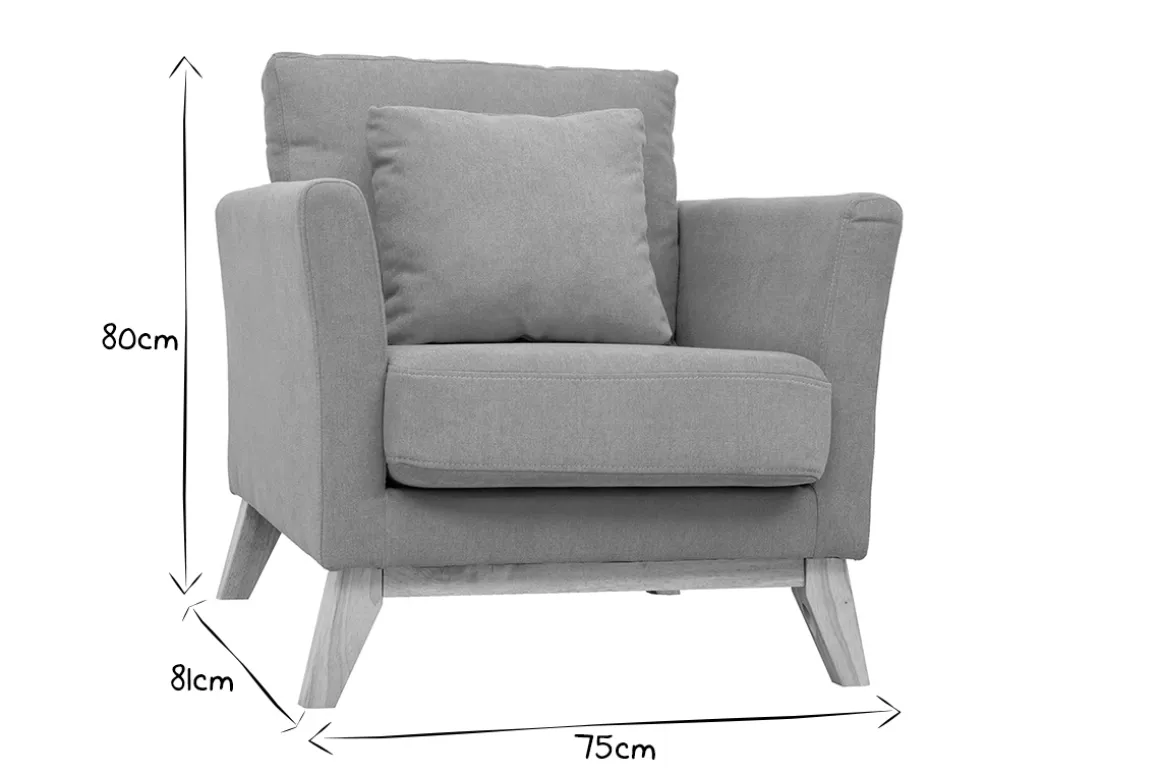Fashion Miliboo Sillón nórdico desenfundable efecto terciopelo mostaza OSLO