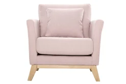 Sale Miliboo Sillón nórdico desenfundable de tela rosa OSLO