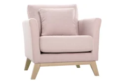 Sale Miliboo Sillón nórdico desenfundable de tela rosa OSLO
