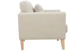 New Miliboo Sillón nórdico desenfundable tejido beige OSLO