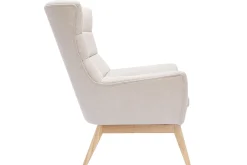Outlet Miliboo Sillón nórdico efecto aterciopelado natural con patas de madera BRODY