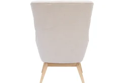 Outlet Miliboo Sillón nórdico efecto aterciopelado natural con patas de madera BRODY