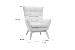 Outlet Miliboo Sillón nórdico efecto aterciopelado natural con patas de madera BRODY