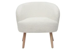 Best Sale Miliboo Sillón nórdico efecto borreguillo y madera MAGGIE