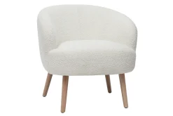 Best Sale Miliboo Sillón nórdico efecto borreguillo y madera MAGGIE