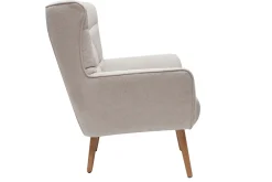 Cheap Miliboo Sillón nórdico efecto terciopelo beige y madera AVERY