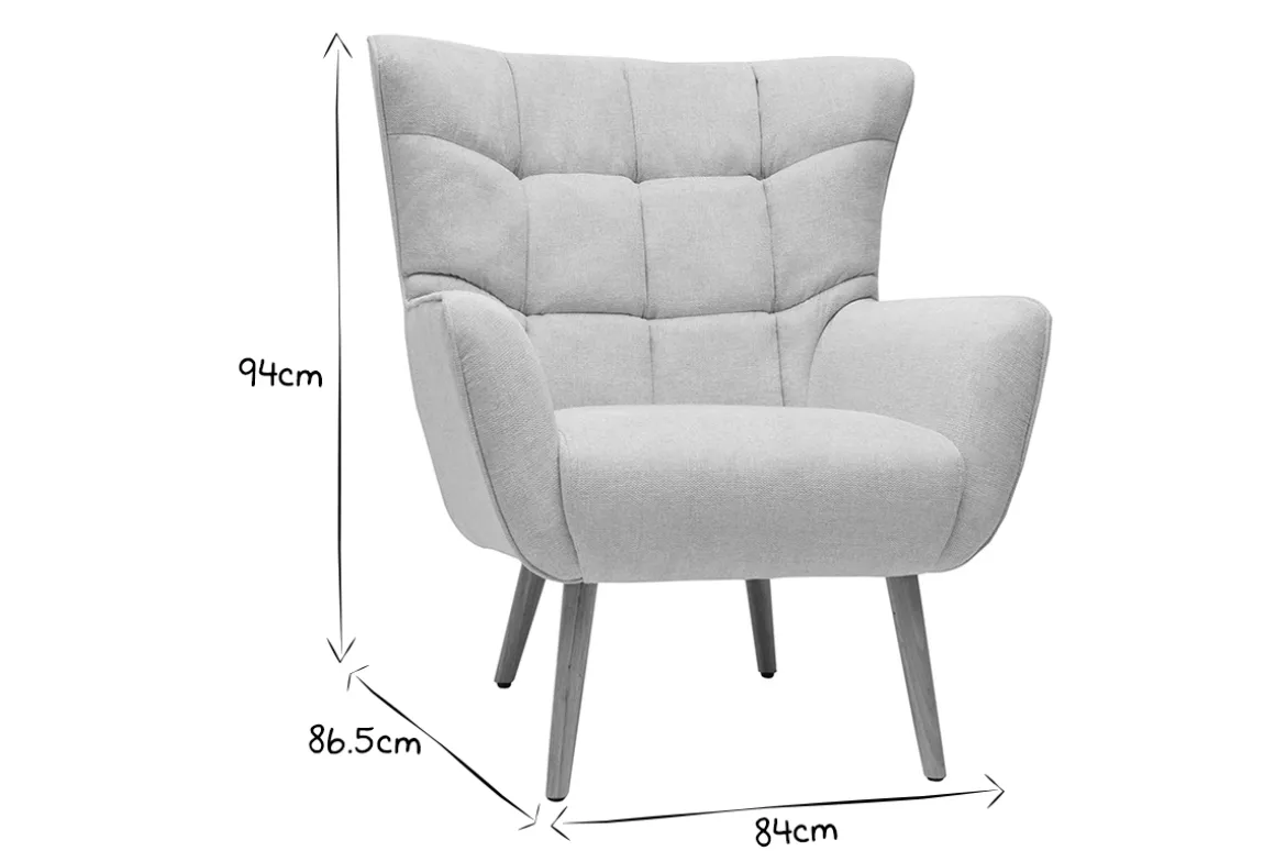 Cheap Miliboo Sillón nórdico efecto terciopelo beige y madera AVERY