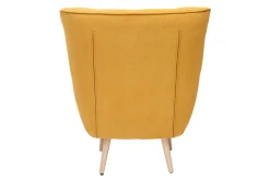 Best Miliboo Sillón nórdico efecto terciopelo amarillo mostaza y madera AVERY