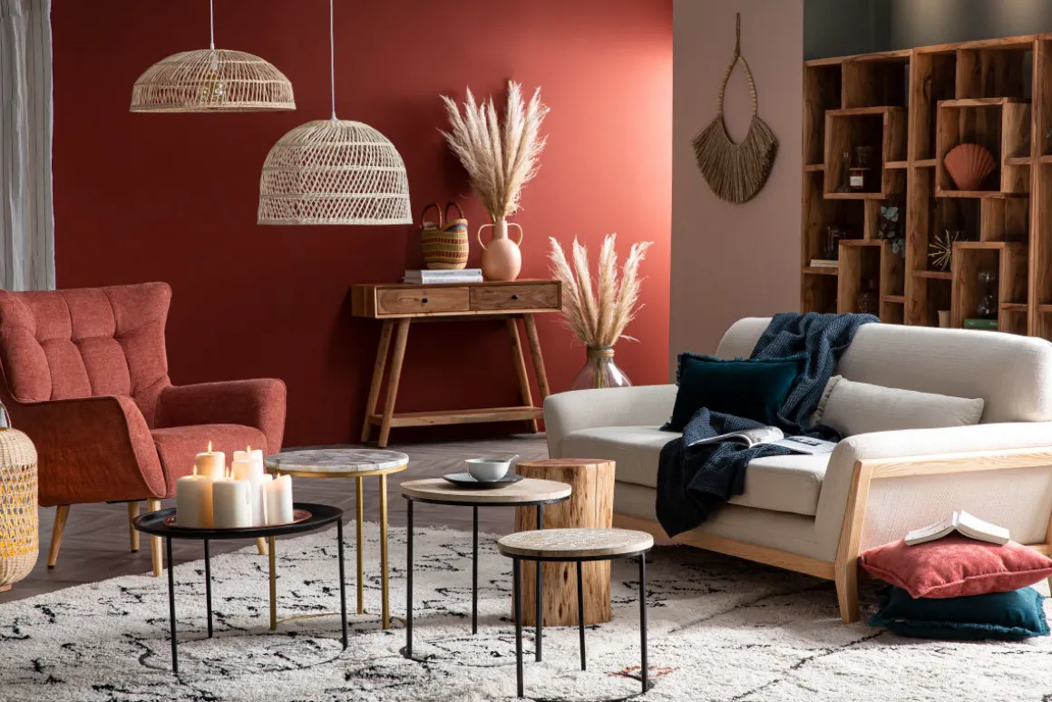 Best Miliboo Sillón nórdico efecto terciopelo amarillo mostaza y madera AVERY