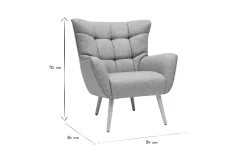 Hot Miliboo Sillón nórdico en tejido gris claro y madera AVERY