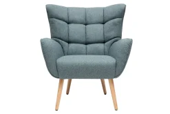 Store Miliboo Sillón nórdico en tejido verde y madera AVERY