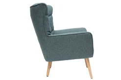 Store Miliboo Sillón nórdico en tejido verde y madera AVERY