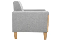 Best Miliboo Sillón nórdico gris claro con patas de madera FJORD