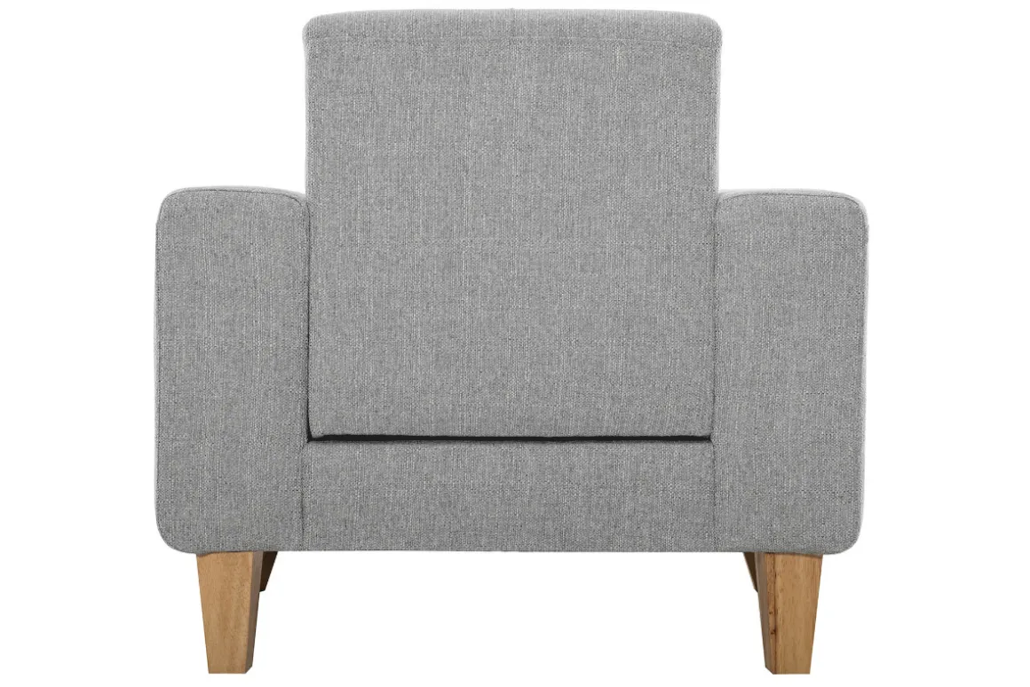 Best Miliboo Sillón nórdico gris claro con patas de madera FJORD
