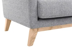 New Miliboo Sillón nórdico gris claro patas madera clara OSLO