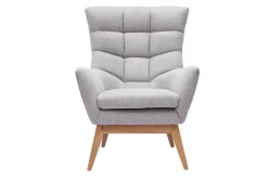 Flash Sale Miliboo Sillón nórdico gris claro y madera BRODY