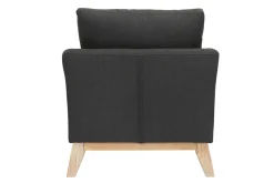 New Miliboo Sillón nórdico gris oscuro patas madera clara OSLO
