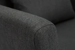 New Miliboo Sillón nórdico gris oscuro patas madera clara OSLO