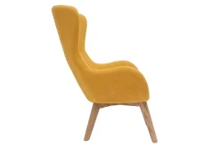 Discount Miliboo Sillón nórdico tejido efecto terciopelo y madera ESKUA