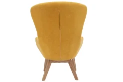 Discount Miliboo Sillón nórdico tejido efecto terciopelo y madera ESKUA
