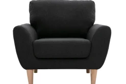 Discount Miliboo Sillón nórdico tejido gris antracita ALICE