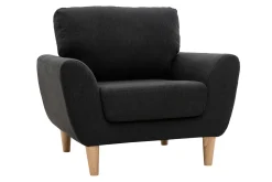 Discount Miliboo Sillón nórdico tejido gris antracita ALICE