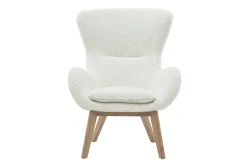 Clearance Miliboo Sillón nórdico tejido oveja y madera ESKUA