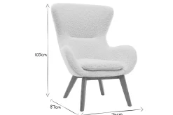 Clearance Miliboo Sillón nórdico tejido oveja y madera ESKUA