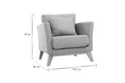 Hot Miliboo Sillón nórdico verde agua claro patas madera clara OSLO