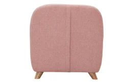 Online Miliboo Sillón para niños nórdico de tela efecto aterciopelado texturizado rosa y madera clara NORKID