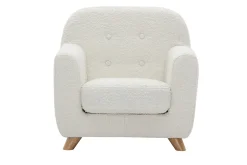 Best Miliboo Sillón para niños nórdico de borreguillo blanco y madera clara NORKID