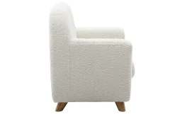 Best Miliboo Sillón para niños nórdico de borreguillo blanco y madera clara NORKID