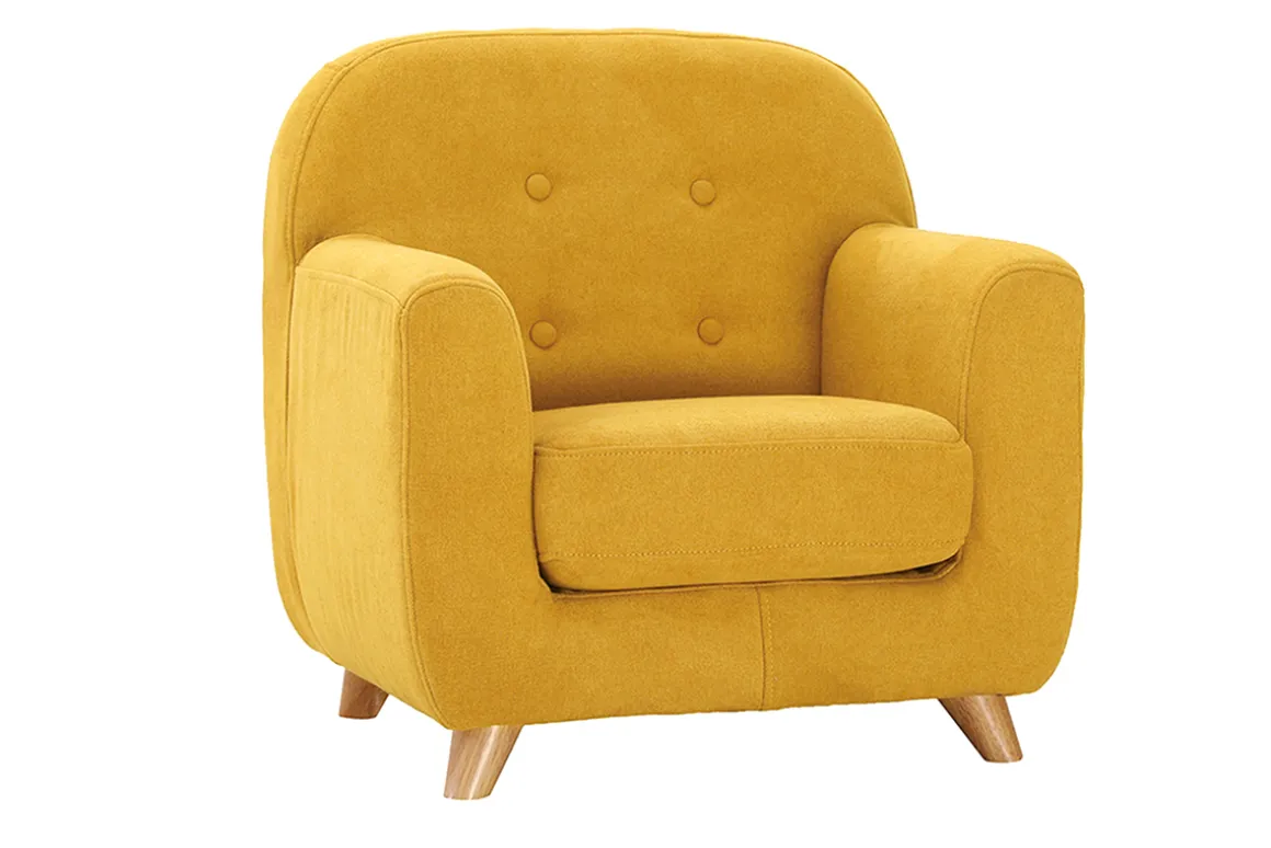 Outlet Miliboo Sillón para niños nórdico tejido efecto aterciopelado amarillo mostaza NORKID