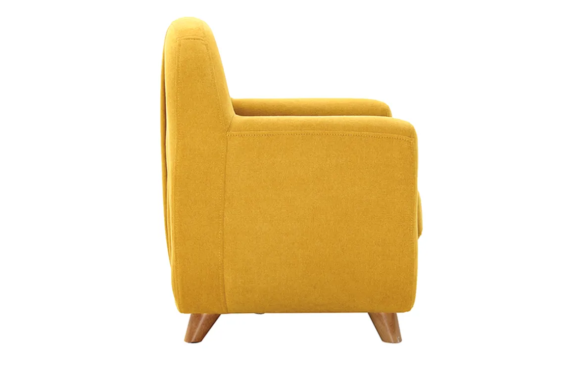 Outlet Miliboo Sillón para niños nórdico tejido efecto aterciopelado amarillo mostaza NORKID