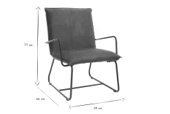 Online Miliboo Sillón polipiel marrón y estructura metal negra MERCY