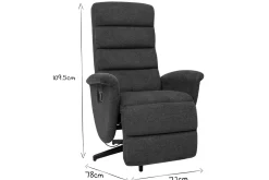 Cheap Miliboo Sillón reclinable giratorio manual de tela de chenilla azul oscuro NELSON