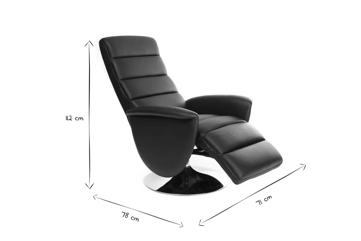 Outlet Miliboo Sillón relax manual negro NELSON