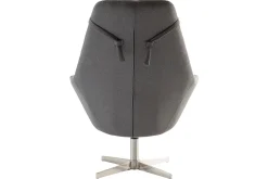 Best Sale Miliboo Sillón rotativo en tejido gris oscuro y pata metal AMADEO