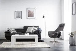 Best Sale Miliboo Sillón rotativo en tejido gris oscuro y pata metal AMADEO