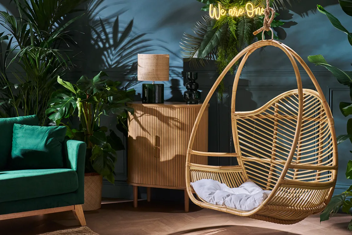 Cheap Miliboo Sillón suspendido en ratán GALON -