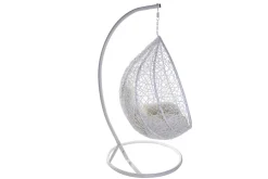 Outlet Miliboo Sillón suspendido huevo resina blanco MOJO