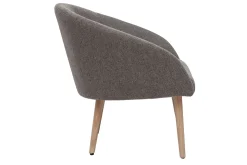 Cheap Miliboo Sillón tejido efecto aterciopelado texturizado gris con patas de madera clara OLIVIA
