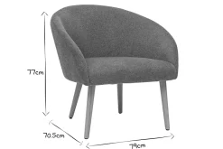 Cheap Miliboo Sillón tejido efecto aterciopelado texturizado gris con patas de madera clara OLIVIA
