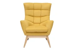 Best Miliboo Sillón tejido efecto aterciopelado texturizado amarillo mostaza BRODY