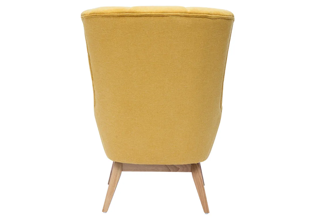 Best Miliboo Sillón tejido efecto aterciopelado texturizado amarillo mostaza BRODY